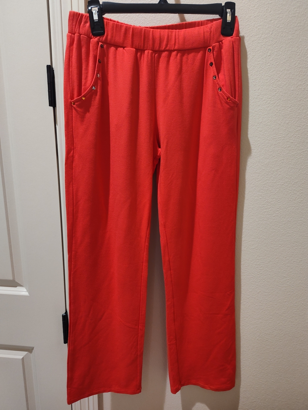 NWT Bright Coral EAN13 Wide-Leg Lounge Pants Made In Italy Sz Small